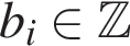 b_i при­над­ле­жит \Bbb Z